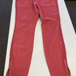 Vineyard Vines Coral Skinny Jeans with Zip Hem